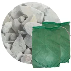 Zeolith Filterset 8,0-16,0 mm - 25 kg Sack mit Filternetzbeutel - Poolzubehör: Optimale Wasserqualität für Teich und Aquarium durch effektives Zeolith mit Biofilterwirkung und praktischen Filtersäcken für einfache Anwendung und Austausch.