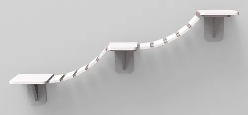 Climbing Ladder for Wall Mounting 150 cm white - Sonstiger Katzenbedarf - Ideal zur Erweiterung des Lebensraums Ihrer Katze mit drei Plattformen für mehr Spiel- und Klettermöglichkeiten.
