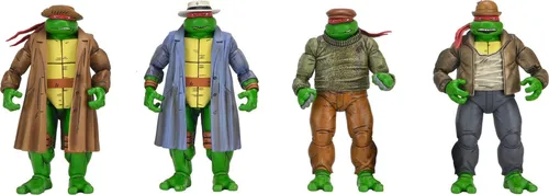 Teenage Mutant Ninja Turtles Gangster Turtles 4-Pack NECA TMNT 18cm - Set mit 4 detailreichen Action-Figuren der Gangster Turtles, ideal für Sammler und Fans, perfekt für kreative Spielmomente.