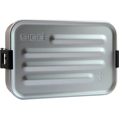 Vedes SIGG Metal Box Plus S ALU 8697.10 - Brotdose aus Aluminium mit spülmaschinen- und mikrowellengeeignetem PP-Einsatz, ideal für unterwegs und umweltfreundlich.