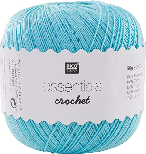 Rico Design Essentials Crochet, 100% Baumwolle, türkis
