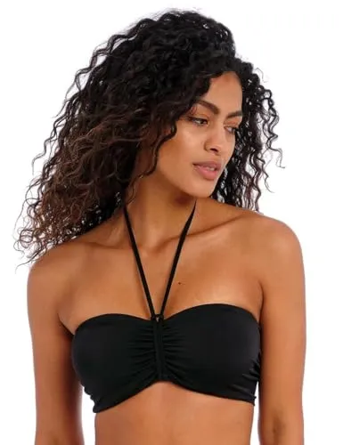 Freya Damen Jewel Cove Bandeau Bikini-Top Schwarz, 75E - Stilvolles Bandeau Bikini-Top mit leicht gepolsterten Körbchen für eine schöne Silhouette. Ideal für einen Tag am Strand oder am Pool. Perfekte Passform durch Größentabelle für UK-Größen.