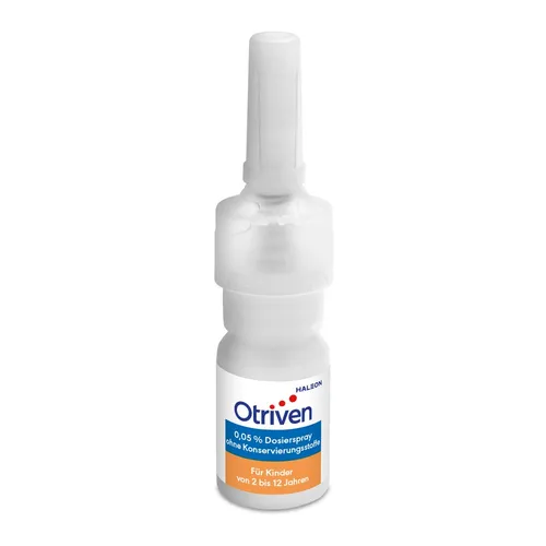 Otriven 0.05% Dosierspray ohne Konservierungsstoffe - Arzneimittel zur Abschwellung der Nasenschleimhaut bei Schnupfen, ideal für Kinder von 2 bis 6 Jahren, enthält das wirksame Xylometazolin.