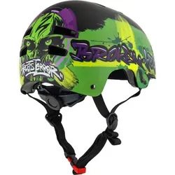 Broken Head Kinderhelm Street Terror – Sicherer Skate- und Fahrradhelm - Der Broken Head Street Terror Kinderhelm begeistert mit auffälligem Graffiti-Design und bietet durch sein leichtes Gewicht von nur 400 g optimalen Komfort beim Fahren. Zertifiziert nach DIN CE 1078 für Sicherheit beim Skaten und Radfahren.