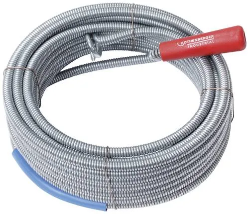 Rothenberger Industrial Abflussreiniger - Reinigungsspirale mit Rückholbohrer 10m, hochflexibel aus Federstahl für effektive Rohrreinigung bis 100 mm