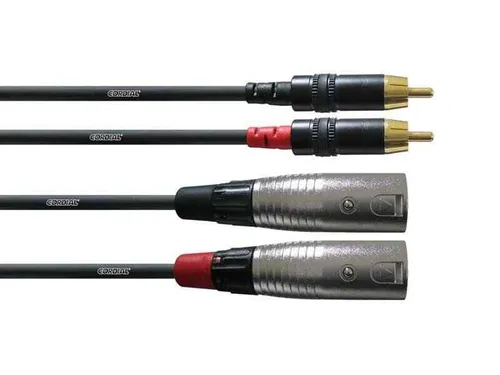 Cordial Kabel XLR Male  auf Cinch, 6,0m Kabel, Paar