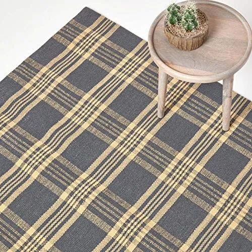 Homescapes Teppich Douglas - Rutschfester Wollteppich mit Tartan-Muster 120 x 170 cm - Teppich mit traditionellem schottischem Karo-Muster, rutschfest dank Anti-Rutsch-Unterseite. Ideal für Wohnzimmer, Schlafzimmer oder Flur. Größe: ca. 120 x 170 cm, sorgt für Gemütlichkeit in jedem Raum.