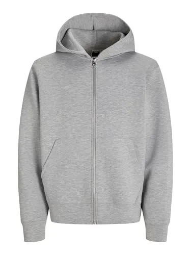 JACK & JONES Jcocover Scuba Sweat Zip Hood Noos - Stylisches Sweatshirt für Jugendliche mit lockerem Schnitt, praktischer Kapuze und langen Ärmeln. Perfekt für lässige Freizeitlooks.