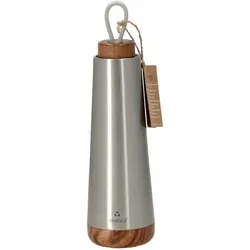 chic.mic bioloco loop Isolierflasche – Thermosflasche in Silber - Thermobehälter mit doppelwandigem Edelstahl, hält Getränke bis zu 18 Stunden heiß und 12 Stunden kalt. Ideal für unterwegs, BPA-frei und mit praktischem Silikongriff.