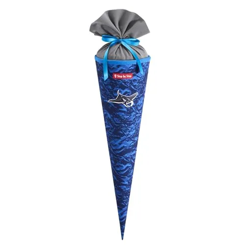 Step by Step Schultüte mit eingenähtem Bändchen - Schultüte im passenden Design zum Ranzen, aus 100% recyceltem Material, ideal für den ersten Schultag und umweltfreundlich.