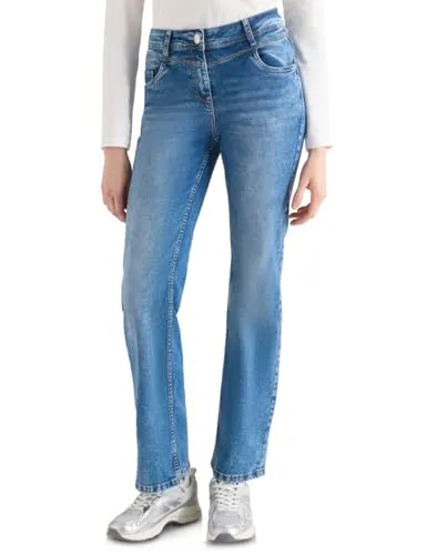 Cecil Bootcut Jeans Authentic Used Wash 30 - Stylische Bootcut Jeans im Slim Fit mit hohem Bund für einen modernen Look. Perfekte Passform und angenehmer Tragekomfort, ideal für den Alltag.