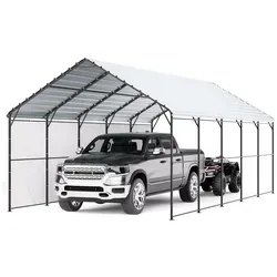VEVOR Zeltgarage 4x8m mit Stahlrahmen - Robuste VEVOR Zeltgarage 4 x 8 m für Fahrzeuge, idealer Schutz vor Witterungseinflüssen. Mit abnehmbaren Seitenwänden für vielseitige Nutzung. Perfekt für Autos, Boote und Traktoren.