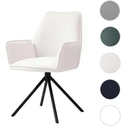 Esszimmerstuhl HWC-G67, drehbar mit Armlehne in Samt creme-beige - Stuhl mit 90° Drehfunktion und Auto-Position, ideal für stilvolle Essbereiche. Hochwertige Samtpolsterung sorgt für höchsten Sitzkomfort.