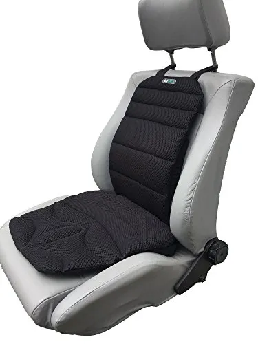 Sitback Basic light black air - Sitzauflage für warme Tage - Sitzauflage mit verstellbarer Lordosenstütze und passiver Klimamatte, die Feuchtigkeit aufnimmt und Gerüche absorbiert. Ideal zum Schutz Ihres Autositzes.
