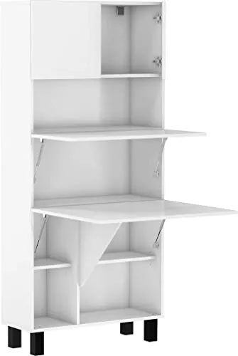 BIM Furniture HOMI Klappbare Schreibtischregale - Modulares Klapptisch-System für Home-Office, kombiniert Schreibtisch und Regalsystem auf kleinstem Raum - ideal für effiziente Arbeitsplatzorganisation.