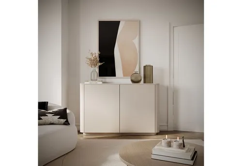 Selsey Sideboard LUVIO 2-türig, 140 cm in Kaschmirgrau - Modernes Sideboard mit 6 Fächern und abgerundeten Kanten. Das elegante Design in Kaschmirgrau fügt sich harmonisch in jedes Interieur ein und bietet viel Stauraum für Ihre Gegenstände.