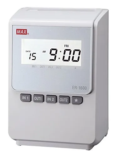MAX Stempeluhr ER-1600 mit 100 Stempelkarten