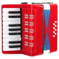 Classic Cantabile Bambino Kinder-Akkordeon - rot, 8 Bässe, ideal für Kinder ab 3 Jahren mit Halteschlaufe und Schultergurten