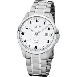Regent Herren Analog Uhr 11150641 - Edelstahl Armbanduhr mit 10 Bar wasserdicht, ideal zum Schwimmen und Schnorcheln. Ausgestattet mit Datumsanzeige und Leuchtzeigern für optimale Ablesbarkeit.
