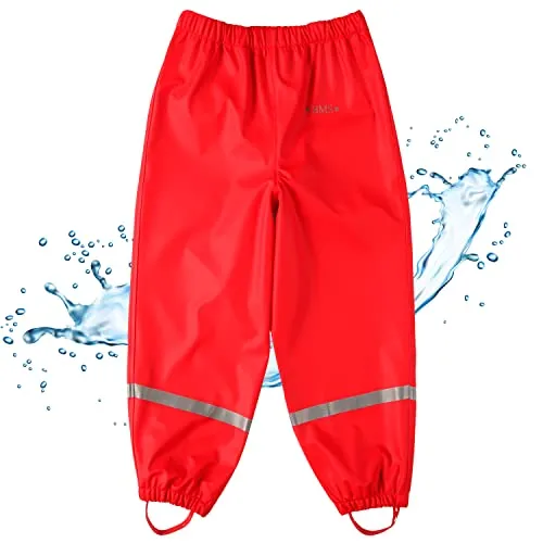 BMS Regenbundhose für Kinder - 100% wasserdichte Regenhose für Kinder, ideal für den Waldkindergarten, mit patentiertem SilikonHarbour Strap und sicherheitsfördernden Reflexstreifen.