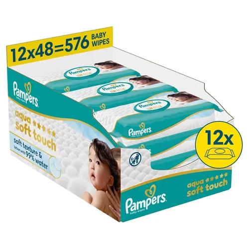 Pampers Feuchte Tücher Aqua Soft touch 12x Feuchttücher 576 Stück