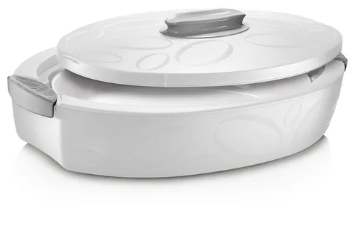 enjoy THE ITALIAN WAY OF LIVING Thermobehälter 4L - Thermobehälter für Speisen, 4 Liter Keramikschale, hält Speisen bis zu 5 Stunden warm und bis zu 12 Stunden kühl, ideal für Picknicks und Grillfeste.