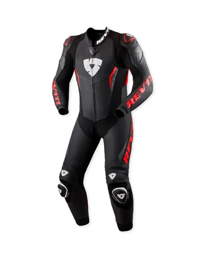 Revit Argon 3 perforierte Motorrad Lederkombi, schwarz-rot, Größe 54 - Rennsportinspirierte Lederkombi mit aggressiver Passform und leichtem Design. Ideal für hohe Agilität und vorbereitet für ein modernes Airbag-System.