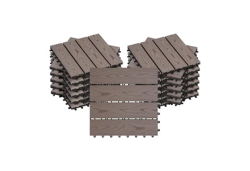 WOLTU WPC Terrassenfliesen 30x30 cm - Set für Terrasse und Balkon - Terrassen- & Balkonfliesen aus robustem Wood Plastic Composite, UV-beständig und einfach verlegbar dank Klicksystem. Ideal für kreative Gestaltung im Innen- und Außenbereich.