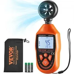VEVOR Anemometer 69,35MPH Windmesser - Kompakter VEVOR Anemometer für präzise Windmessungen bis 69,35 MPH. Ideal für Outdoor-Aktivitäten dank IP44-Schutz und umfangreicher Funktionen wie MAX/MIN/AVG-Daten. Perfekt für den professionellen Einsatz.