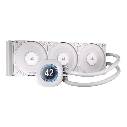 CORSAIR WAK NAUTILUS 360 LCD White - 360mm Radiator - CPU Wasserkühler mit elegantem LCD-Display, bietet optimale Kühlung für High-Performance Gaming-Systeme.