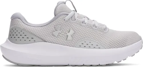Under Armour Damen Ua W Charged Surge 4 Sneaker - Halo Gray Metallic Silber, 41 EU - Damen-Sneaker mit atmungsaktivem Mesh-Obermaterial für optimale Temperaturregulierung und verbesserten Komfort dank Dämpfung im Knöchelbereich.