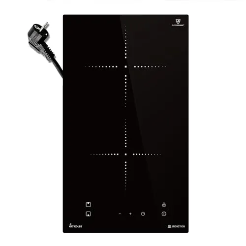 KKT KOLBE IND294 - Doppel Induktionskochfeld 30 cm, autark mit 2 Zonen und 9 Stufen, energieeffizient und mit Timer-Funktion für präzises Kochen
