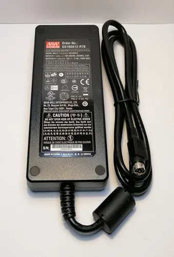 Mean Well GS160A12-R7B Tischnetzteil 138W 12V 11.5A - Hochwertiges Tischnetzteil mit 138W Leistung und 11,5A Stromstärke. Ideal für zuverlässige Stromversorgung in verschiedenen Anwendungen, kompakt und sicher mit IP30 Schutz.