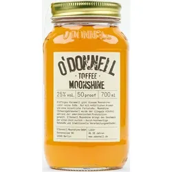 O’Donnell Moonshine Toffee Likör 700ml - Likör aus Berlin mit süß-kräftigem Karamellgeschmack und leicht rauchigen Noten, perfekt pur oder in Cocktails, abgefüllt im stilvollen Mason Jar.