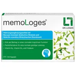 Memologes Kapseln - Nahrungsergänzungsmittel zur Unterstützung von Gedächtnis und Konzentration mit Bacopa monnieri und Sideritis scardica. Ideal für Studenten und Berufstätige, die ihre kognitive Leistung steigern möchten.