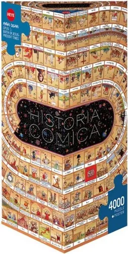 Heye Puzzle - Historia Comica Opus 1, Degano - Triangular 4000 Teile - Erwachsenenpuzzle mit 4000 Teilen, das humorvoll die wichtigsten historischen Ereignisse von der Geburt Jesu bis heute darstellt – ein einzigartiges Puzzle-Erlebnis!