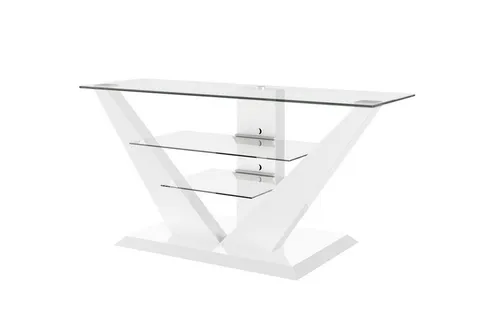 designimpex TV-Rack HL-111 Hochglanz - Elegantes TV-Rack in Weiß Hochglanz, ideal für jeden Wohnraum. Mit den Maßen 53.5 cm Breite und 140 cm Tiefe bietet es viel Platz für Ihre Unterhaltungselektronik.