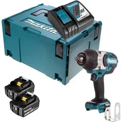 Makita Schlagschrauber 18V DTW1002RFJ mit 1000Nm - Kompakter und leistungsstarker Schlagschrauber von Makita mit 18V Akku. Ideale Kontrolle durch variable Geschwindigkeit, 3 Schlagkraftstufen und integrierte LED-Beleuchtung für dunkle Arbeitsbereiche.