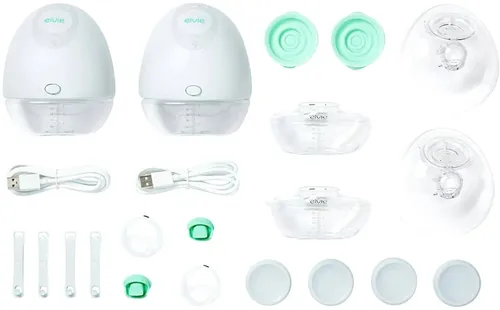 Elvie Pump Double - Kabellose Milchpumpe - Milchpumpen für unterwegs, mit App-Steuerung und 7 Intensitätsstufen. Perfekt für stillende Mütter, die Freiheit beim Abpumpen genießen möchten.