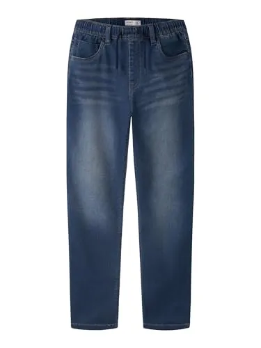 Name It Schlupfjeans NKMRYAN SLIM SWE JEANS - Sweatdenim in Blau - Kinderhosen aus elastischem Sweatdenim, komfortabler Schlupfbund und verstellbare Bundweite für perfekten Sitz.