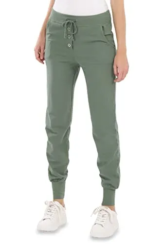 Malito Damen Jogginghose Classic Look - Bequeme Sporthose für Freizeit und Tanzen - Bequeme Sweatpants aus 95% Baumwolle und 5% Elasthan für optimalen Tragekomfort. Vielseitig einsetzbar, ideal für Sport, Tanzen und Alltag. Elastischer Bund mit Kordelzug für perfekte Passform.