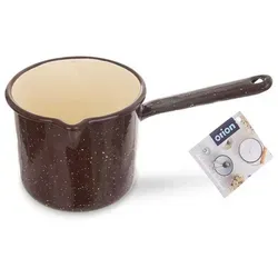 ORION Kochtopf Stielkasserolle emailliert 1,2l in BRAUN - Braun