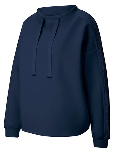 Heine Damen Sweatshirt in Dunkelblau, Größe 36 - Damen Outdoor Sweatshirt mit Stehkragen und Tunnelzug, aus 50% Modal für hohen Tragekomfort und modischem Look.