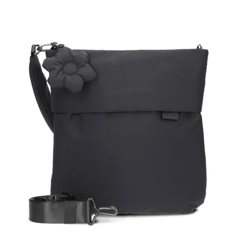 Zwei Damen Puffer Umhängetasche HANNAH HA12 - Stilvolle Schultertasche mit Blumenanhänger - Umhängetasche im Puffer Look aus recyceltem Material, 7 Liter Volumen, wasserabweisend und ideal für modebewusste Frauen, die Stil und Nachhaltigkeit verbinden.