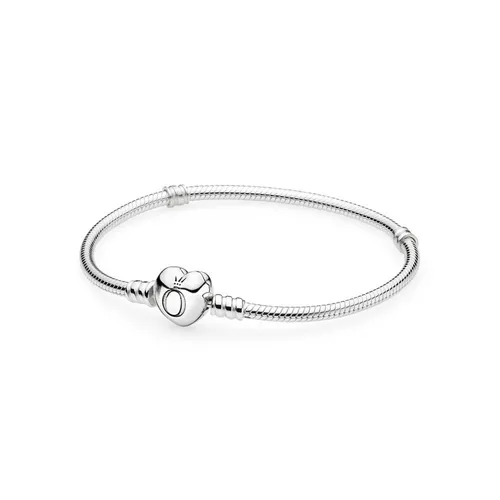 Pandora 590719 Armband Damen Moments mit Herzverschluss - Elegantes Armband aus Sterlingsilber (925) mit funkelndem Zirkon, ideal für besondere Anlässe oder als Geschenk für Damen. Länge: 23 cm.