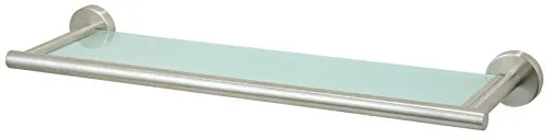 axentia Wand Glasregal Neapel, 116947 - Möbelzubehör für Arbeitszimmer, stilvolle Glasablage aus Milchglas mit robusten Edelstahl-Haltern, ideal für Bad, Küche oder Wohnzimmer.