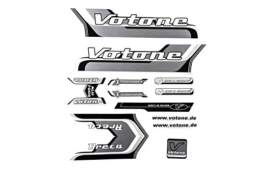 Fahrrad Dekor Satz Aufkleber Rahmen Frame Decal Sticker Votone Label Grau