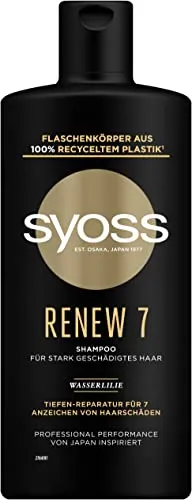 Syoss Shampoo Renew 7 - 440 ml für stark geschädigtes Haar - Shampoo für intensive Tiefenreparatur, bekämpft 7 Arten von Haarschäden und sorgt für gesunden Glanz und Geschmeidigkeit.
