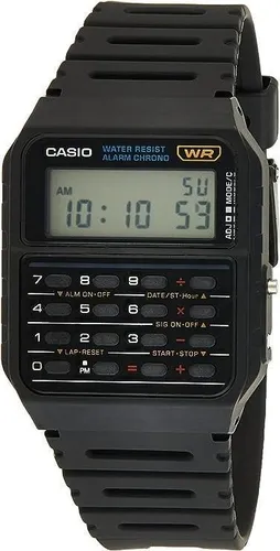 Casio Retro Calculator Watch CA-53W-1ER - Armbanduhren: Wasserfest mit praktischem Taschenrechner und robustem Resin-Armband, ideal für den Alltag.