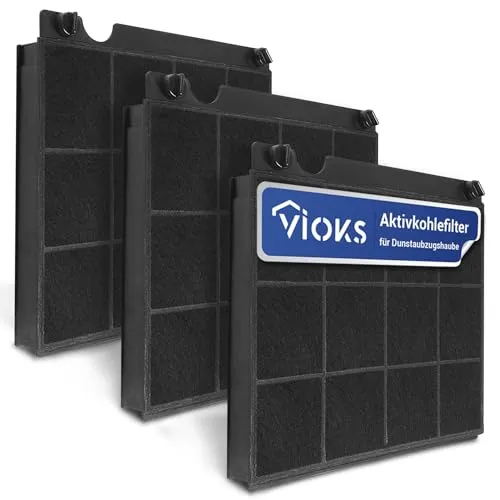Aktivkohlefilter Set 3x für Elica Model15 E3CFE15 - Backofen- & Herdteile, effektive Geruchsreduzierung dank hochwertiger Aktivkohlefilter, passend für verschiedene Dunstabzugshauben von AEG, Bauknecht und Candy.